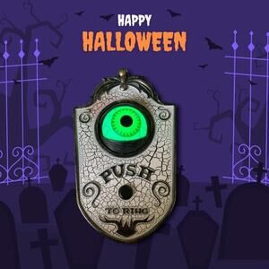 Halloween Animated Eyeball Haunted Doorbell Spooky Sounds Party House Decor